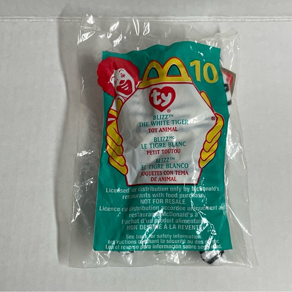 🌸$4🌸 Blizz the white tiger Ty teenie beanie baby miniature plush toy McDonald’s